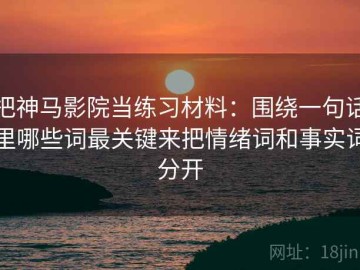 把神马影院当练习材料：围绕一句话里哪些词最关键来把情绪词和事实词分开